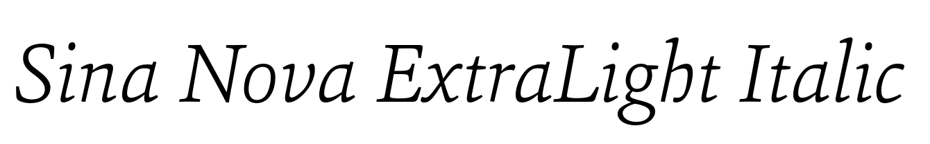 Sina Nova ExtraLight Italic